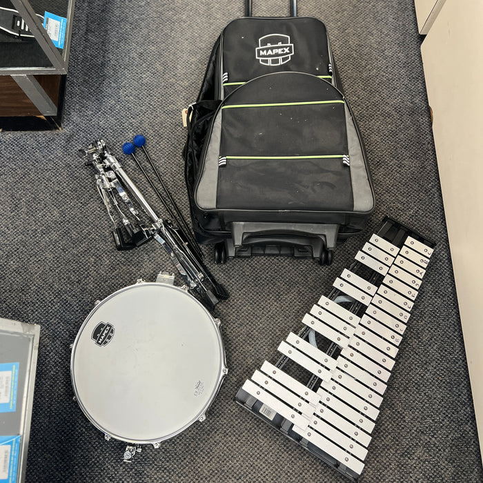 USED Mapex MCK1432DP 14" Snare Drum/Bell Percussion Kit with Rolling Bag