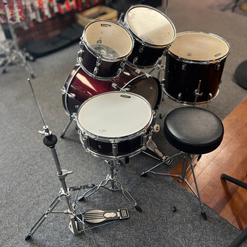 USED Mapex Rebel 5-Piece Drum Set w/ Hardware, Wine Red