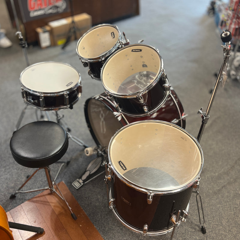 USED Mapex Rebel 5-Piece Drum Set w/ Hardware, Wine Red