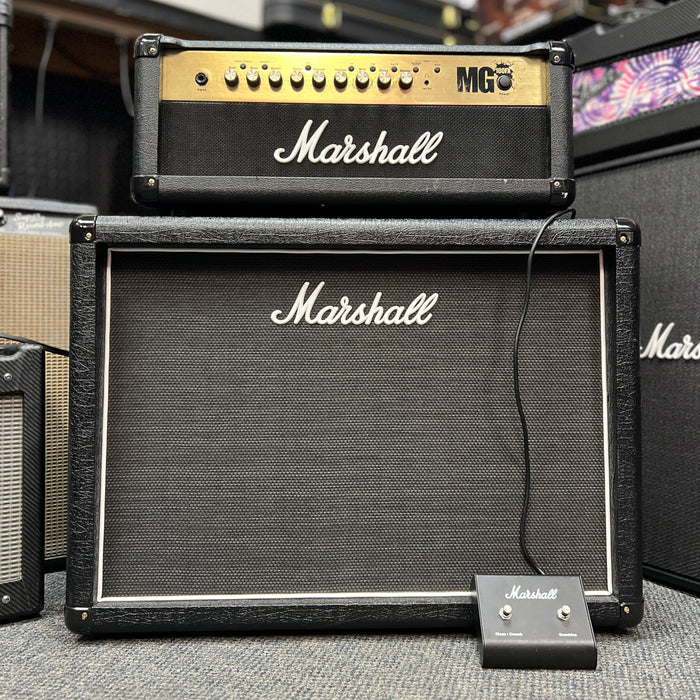 USED Marshall MG100FX Head w/ MX 212R 2X12 Cab Guitar Amp Stack