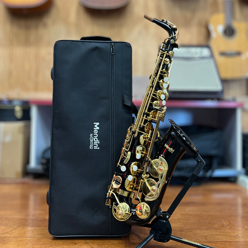 USED Mendini Black/Gold Eb Alto Saxophone-Dirt Cheep