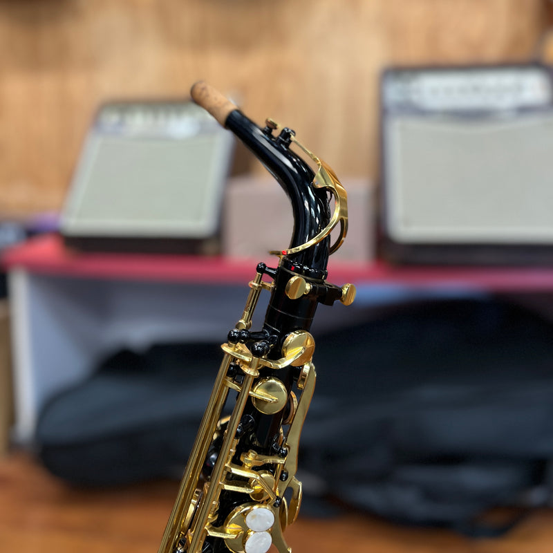 USED Mendini Black/Gold Eb Alto Saxophone-Dirt Cheep