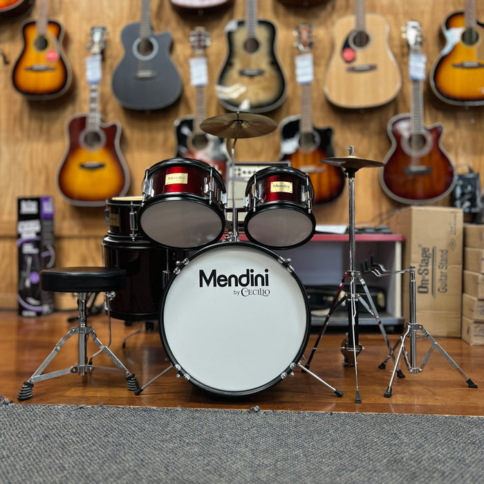 USED Mendini Kid's Drum Set w/ Cymbals, Wine Red