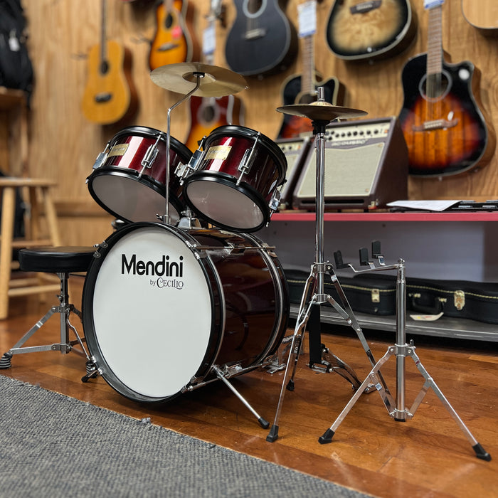 USED Mendini Kid's Drum Set w/ Cymbals, Wine Red