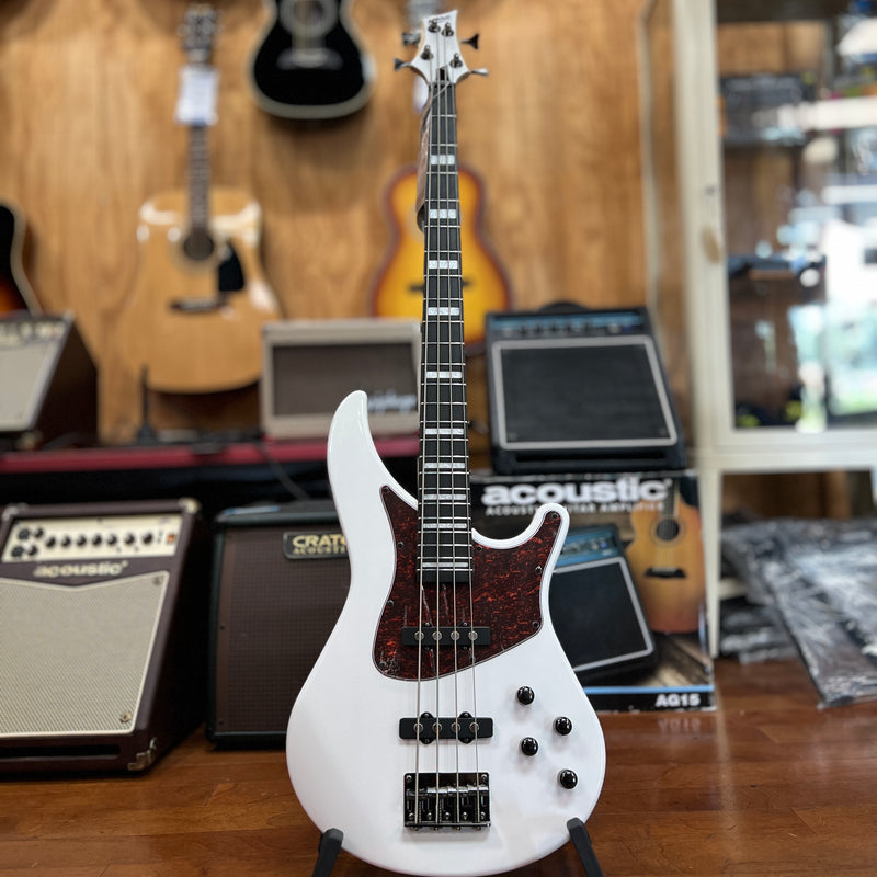 USED Mitchell MB250 Electric Bass Guitar, White Pearl Metallic