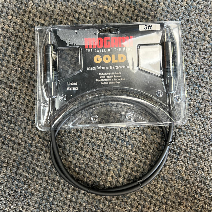 USED Mogami Gold Studio Microphone XLR Cable, 3 Feet