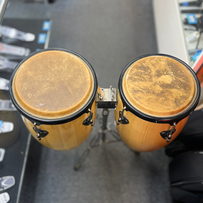 USED NX Conga Pair with Stand, Natural Finish