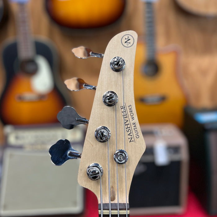 USED Nashville Guitar Works NGW225BK J Electric Bass, Blue