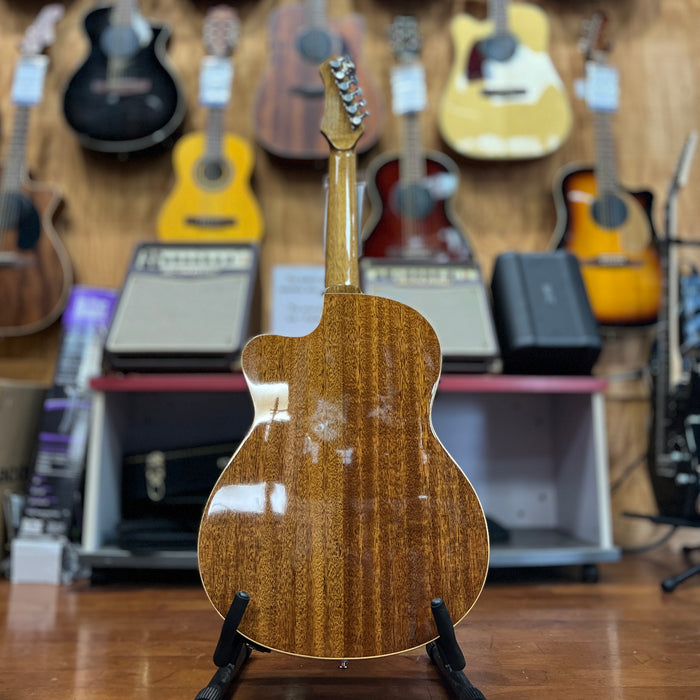 USED Ortega Performer Series Solid Top Slim Neck Acoustic-Electric Nylon Classical Guitar w/ Bag, Black