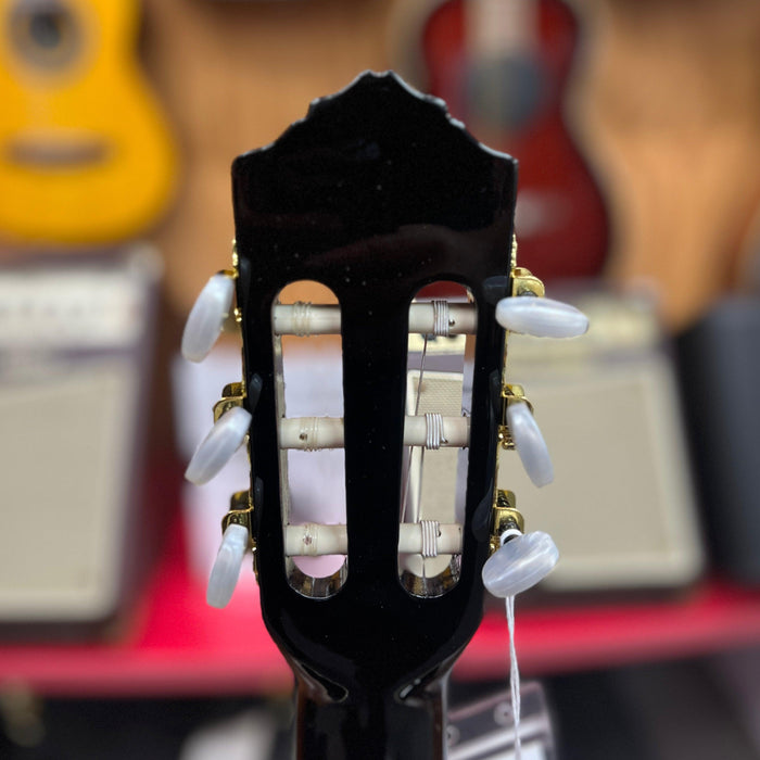 USED Ortega Pro RCE141BK Acoustic-Electric Nylon Guitar, Gloss Black w/ Bag