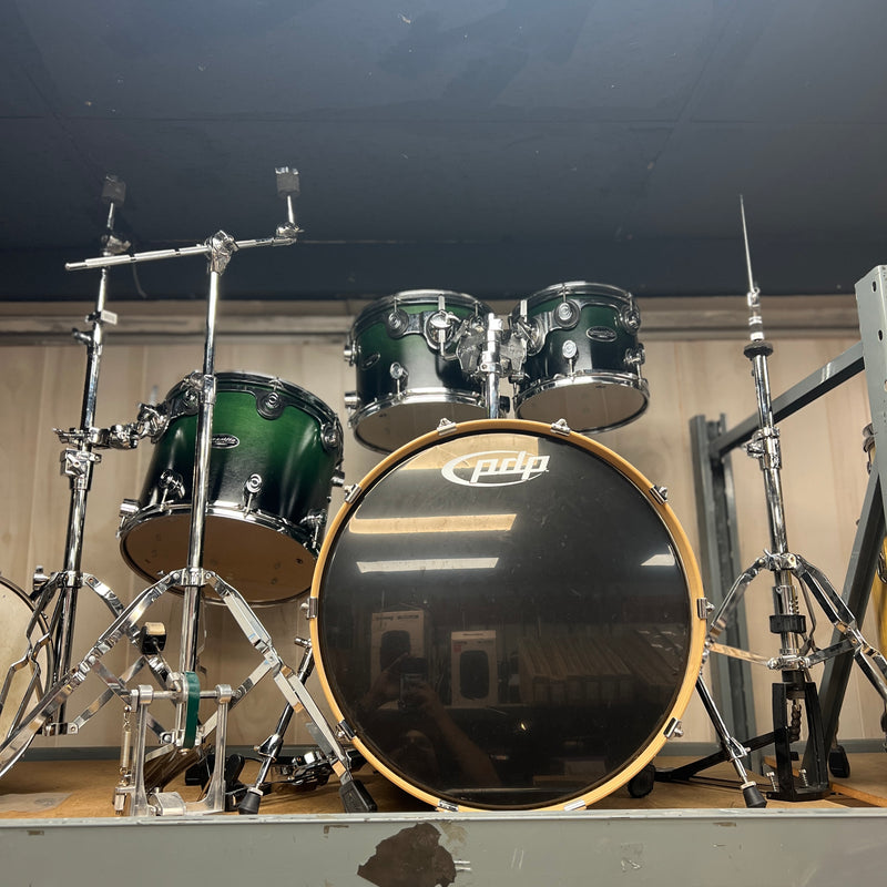 USED PDP Pacific MX Series 5 Pc Drum Set w/ Hardware and Bags (Green)
