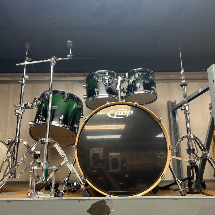 USED PDP Pacific MX Series 5 Pc Drum Set w/ Hardware and Bags (Green)