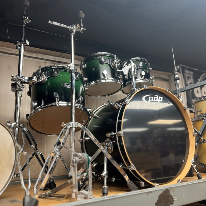 USED PDP Pacific MX Series 5 Pc Drum Set w/ Hardware and Bags (Green)