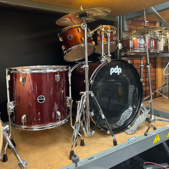 USED PDP by DW Encore Complete 5-Piece Drum Kit, Ruby Red