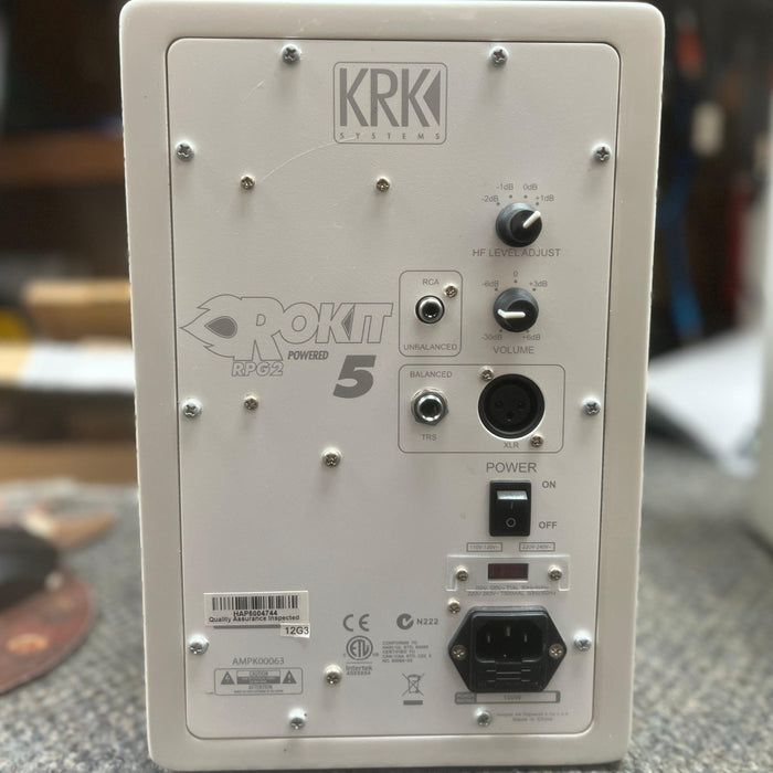 USED (Pair) KRK Rokit Powered 5 RPG2 Active Studio Monitor Speakers, White