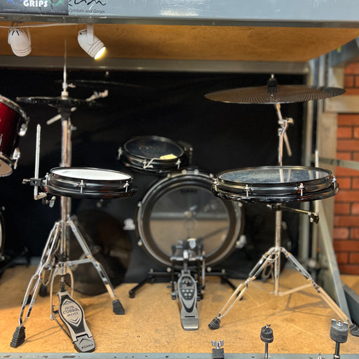 USED Pearl Compact Traveler 4-pc Drum Set w/ Bag & Evans dB One Low Volume 4-piece Cymbal Set-Dirt Cheep