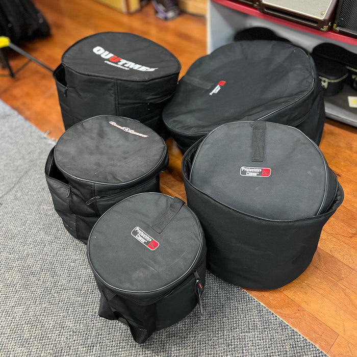 USED Pearl Export 6-piece Shell Pack w/ Hardware & Bags, Black