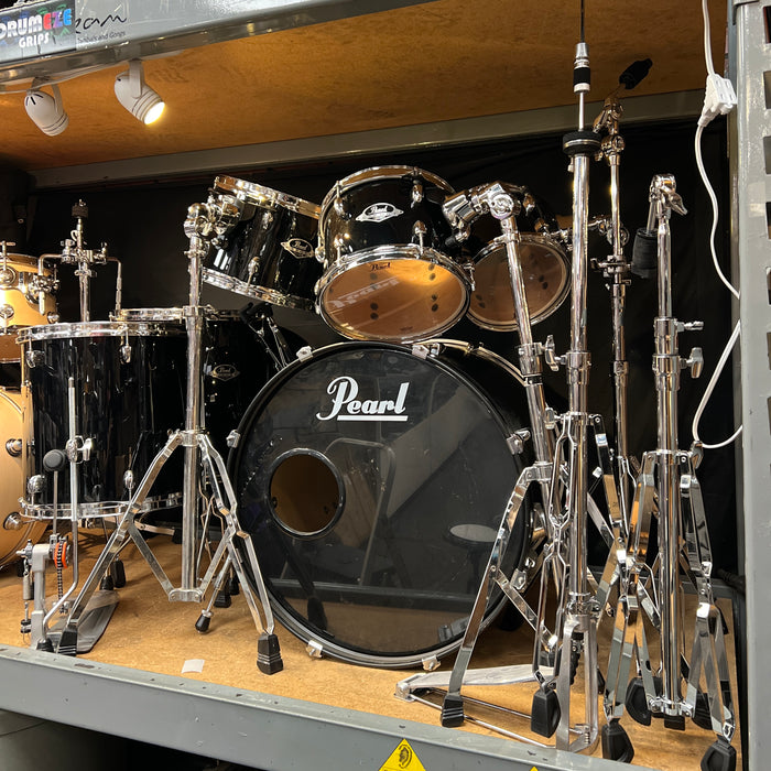 USED Pearl Export 6-piece Shell Pack w/ Hardware & Bags, Black