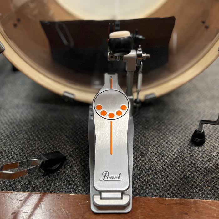 USED Pearl Export 8-Piece Double Bass Drum Kit w/ Hardware, Chrome Wrap
