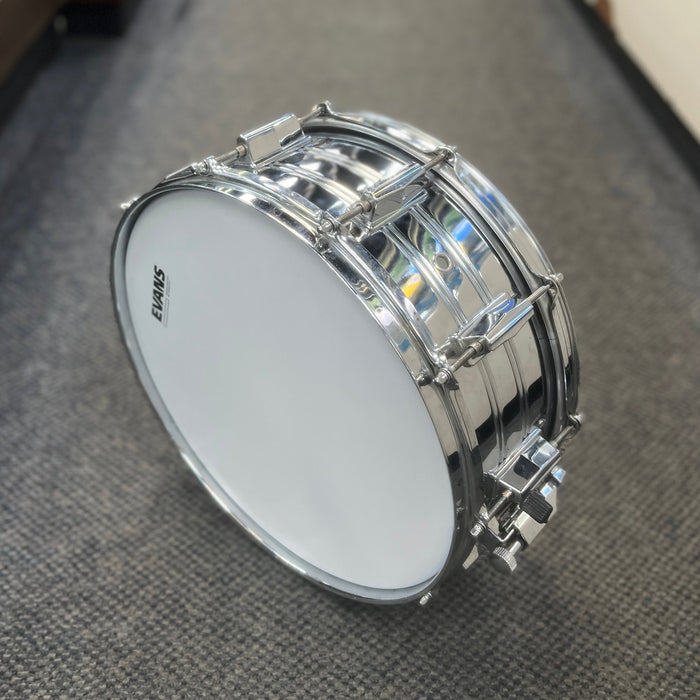 USED Pearl Steel Shell Snare Drum, 5x14"