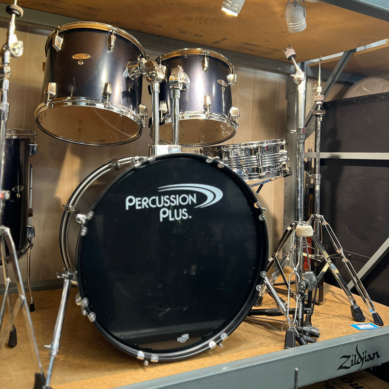 USED Percussion Plus 5-Piece Drum Set, Metallic Blue