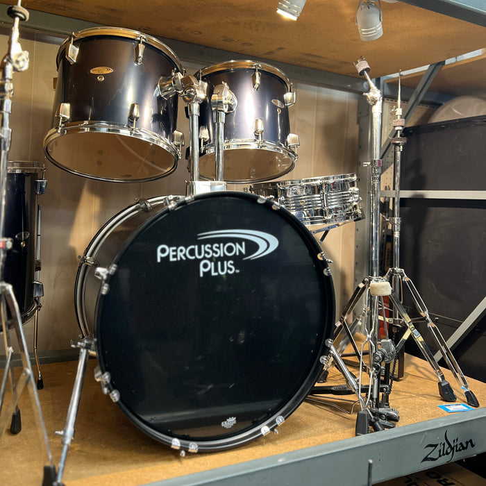 USED Percussion Plus 5-Piece Drum Set, Metallic Blue