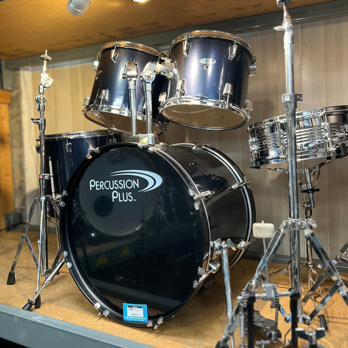 USED Percussion Plus 5-Piece Drum Set, Metallic Blue