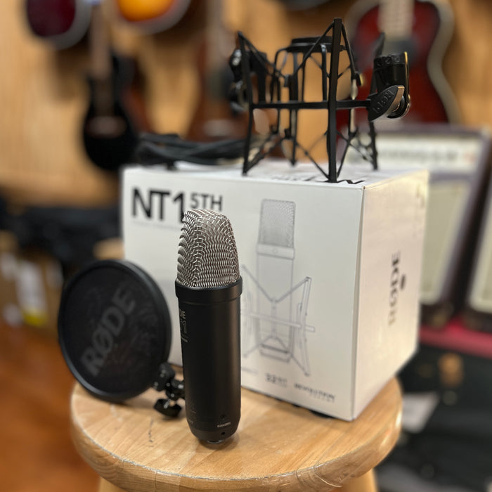 USED RØDE NT1 5th Generation Large-diaphragm Studio Condenser Microphone with XLR and USB Outputs, Shock Mount and Pop Filter