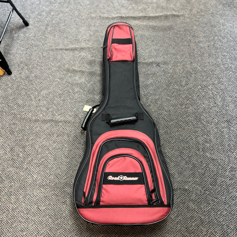 USED Roadrunner Dreadnaught Acoustic Guitar Gig Bag, Red and Black