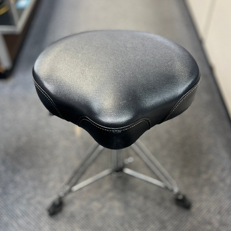 USED Roland Saddle Drum Throne with Rugged Vinyl Seat Top and Hydraulic Height Adjustment