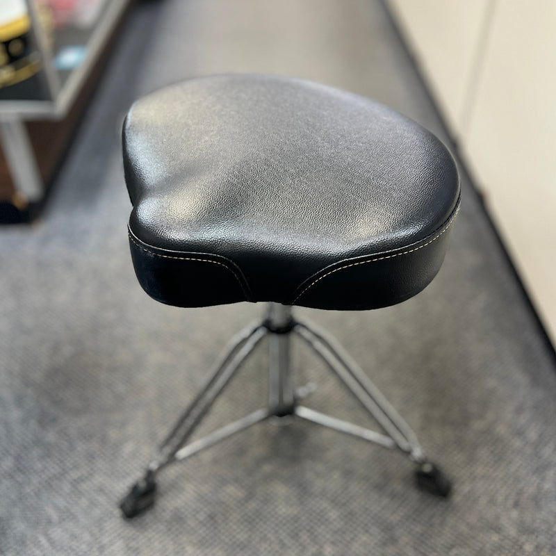 USED Roland Saddle Drum Throne with Rugged Vinyl Seat Top and Hydraulic Height Adjustment