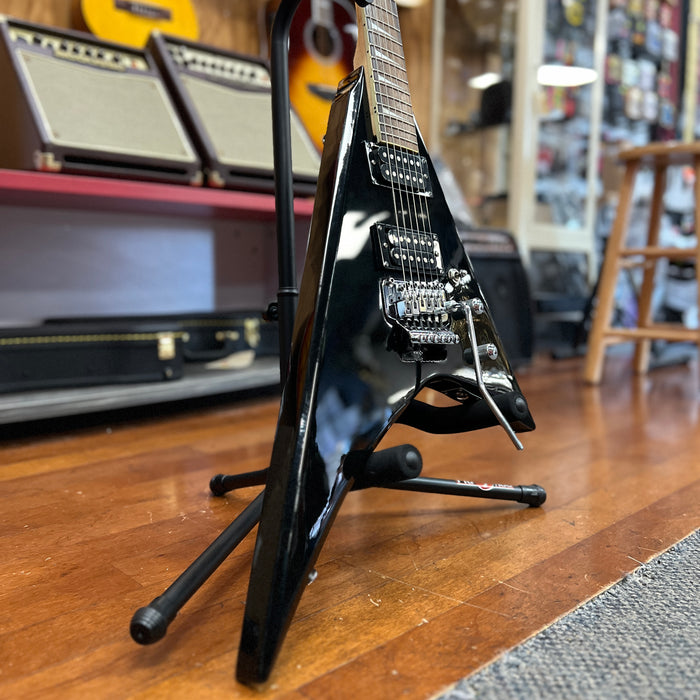 USED SKY V Style Electric Guitar, Black Gloss