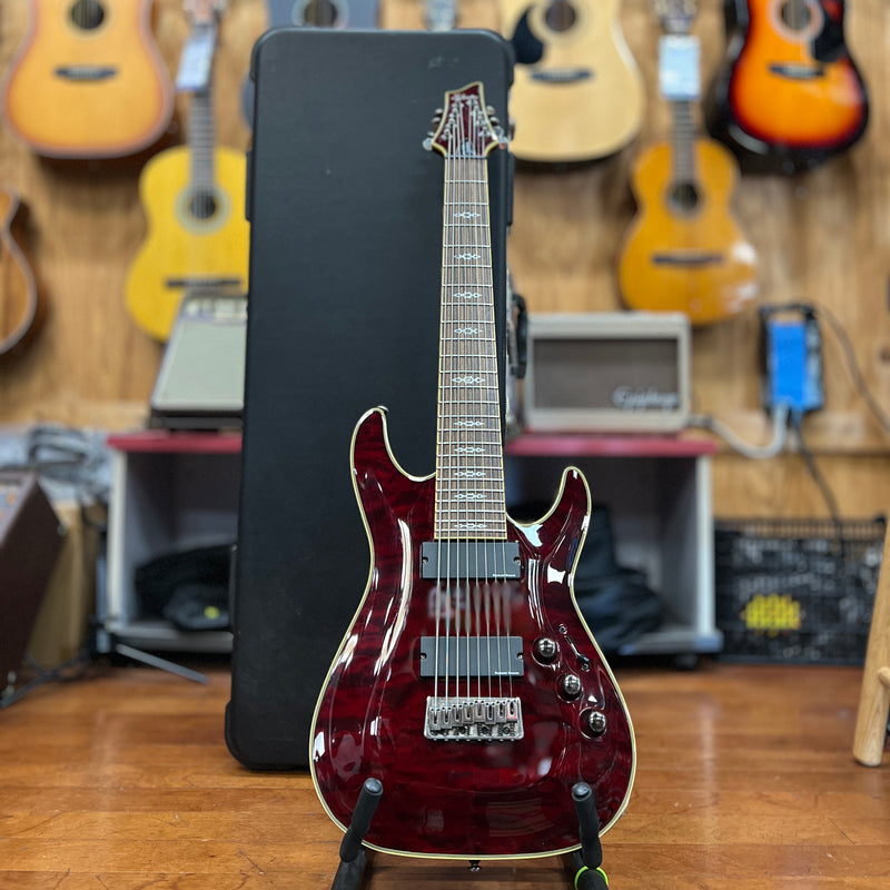 USED Schecter Diamond series C-8 Hellraiser Guitar w/ Case