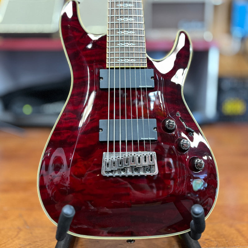 USED Schecter Diamond series C-8 Hellraiser Guitar w/ Case