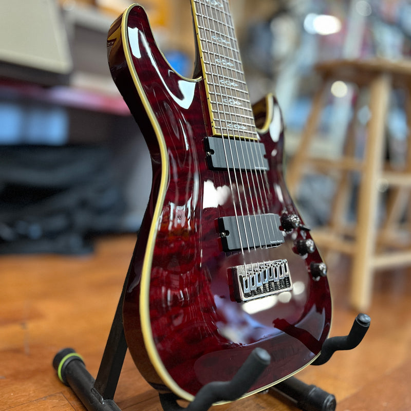 USED Schecter Diamond series C-8 Hellraiser Guitar w/ Case