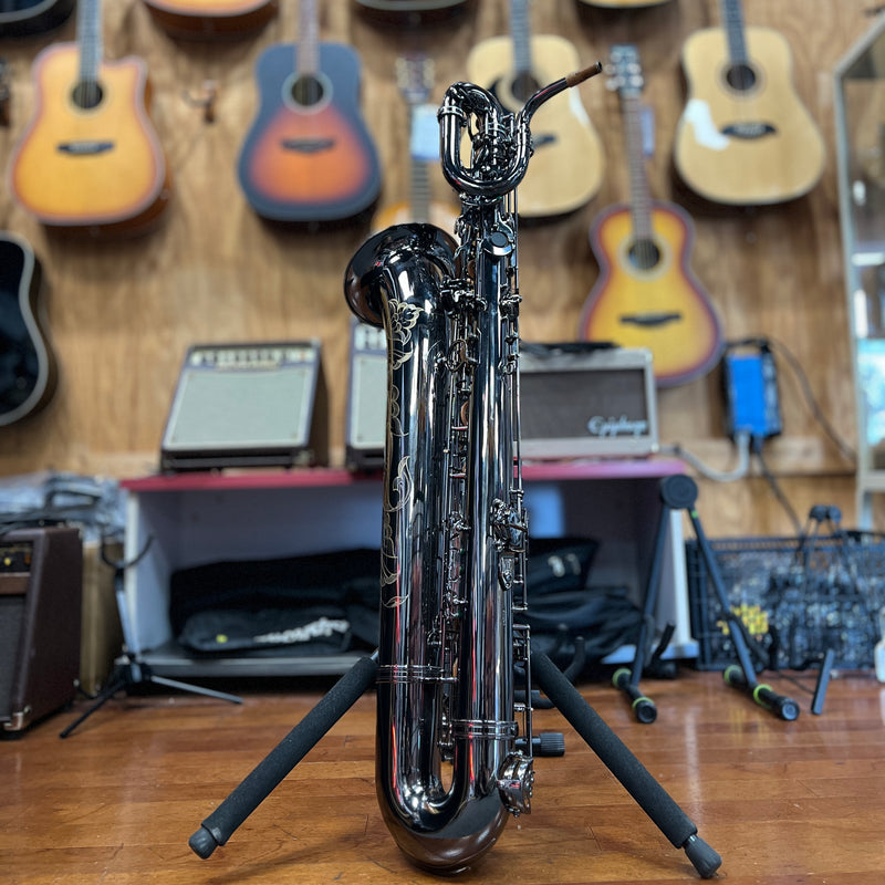 USED Schiller Elite Luxus V Baritone Saxophone Outfit – Black Nickel