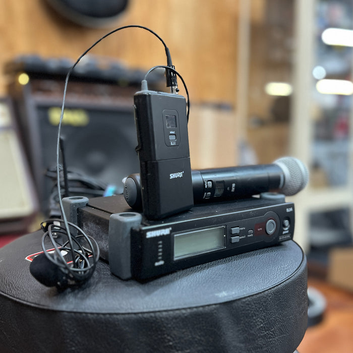USED Shure SLX Wireless Set - SLX2/SM58 Handheld, SLX1 Lavalier, & SLX4 Receiver (G4 470Mhz to 494Mhz)