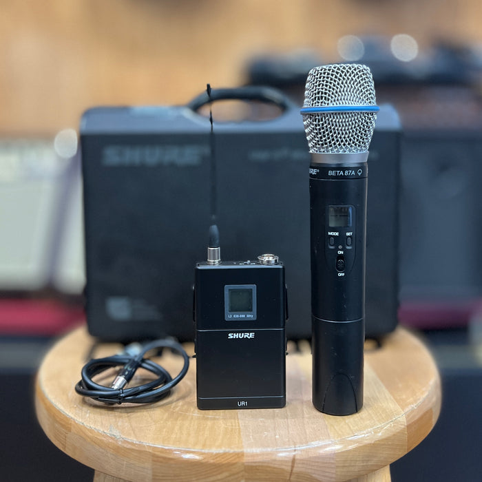 USED Shure UR2/BETA87A Handheld Wireless Microphone & body pack  L3 (636 to 698 Mhz)