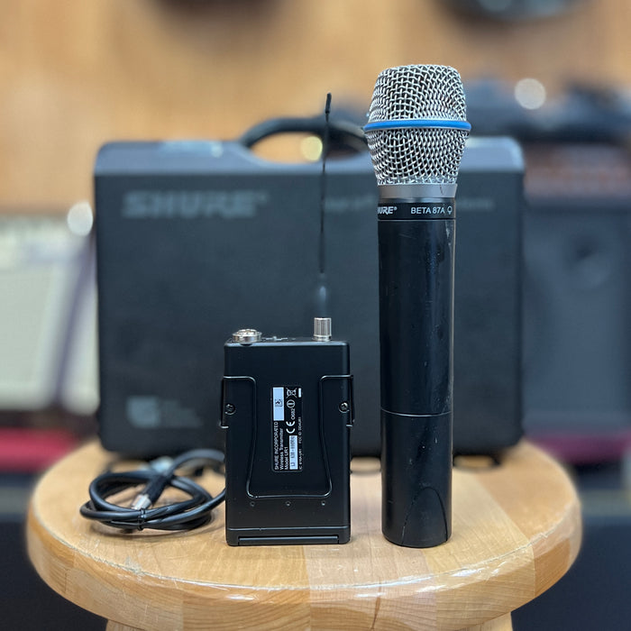 USED Shure UR2/BETA87A Handheld Wireless Microphone & body pack  L3 (636 to 698 Mhz)