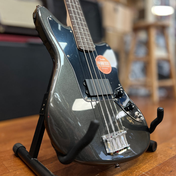USED Squier Affinity Jaguar Electric Bass H, Laurel Neck, Charcoal Frost Metallic