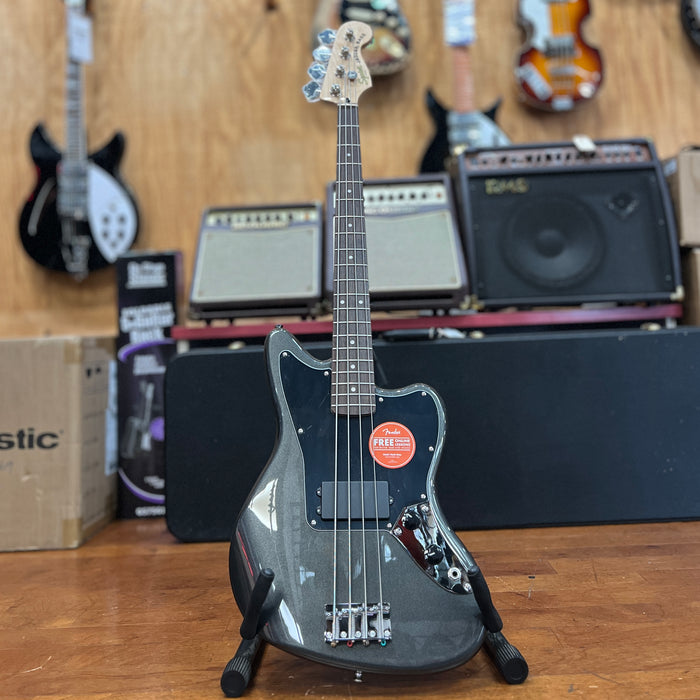 USED Squier Affinity Jaguar Electric Bass H, Laurel Neck, Charcoal Frost Metallic