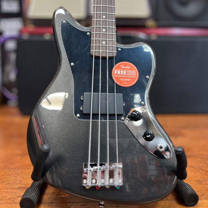 USED Squier Affinity Jaguar Electric Bass H, Laurel Neck, Charcoal Frost Metallic
