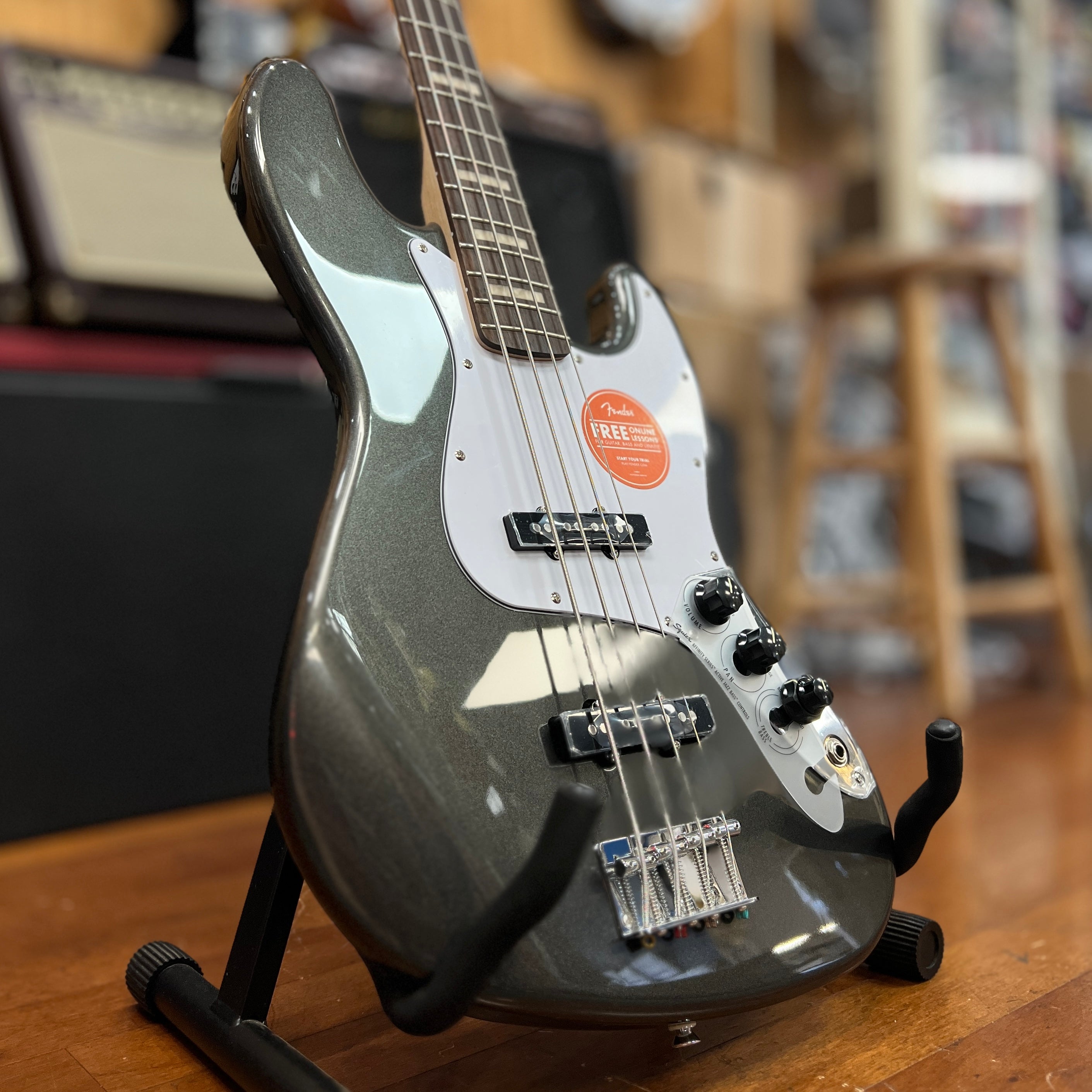 USED Squier Affinity Series Active Jazz Bass, Charcoal Frost