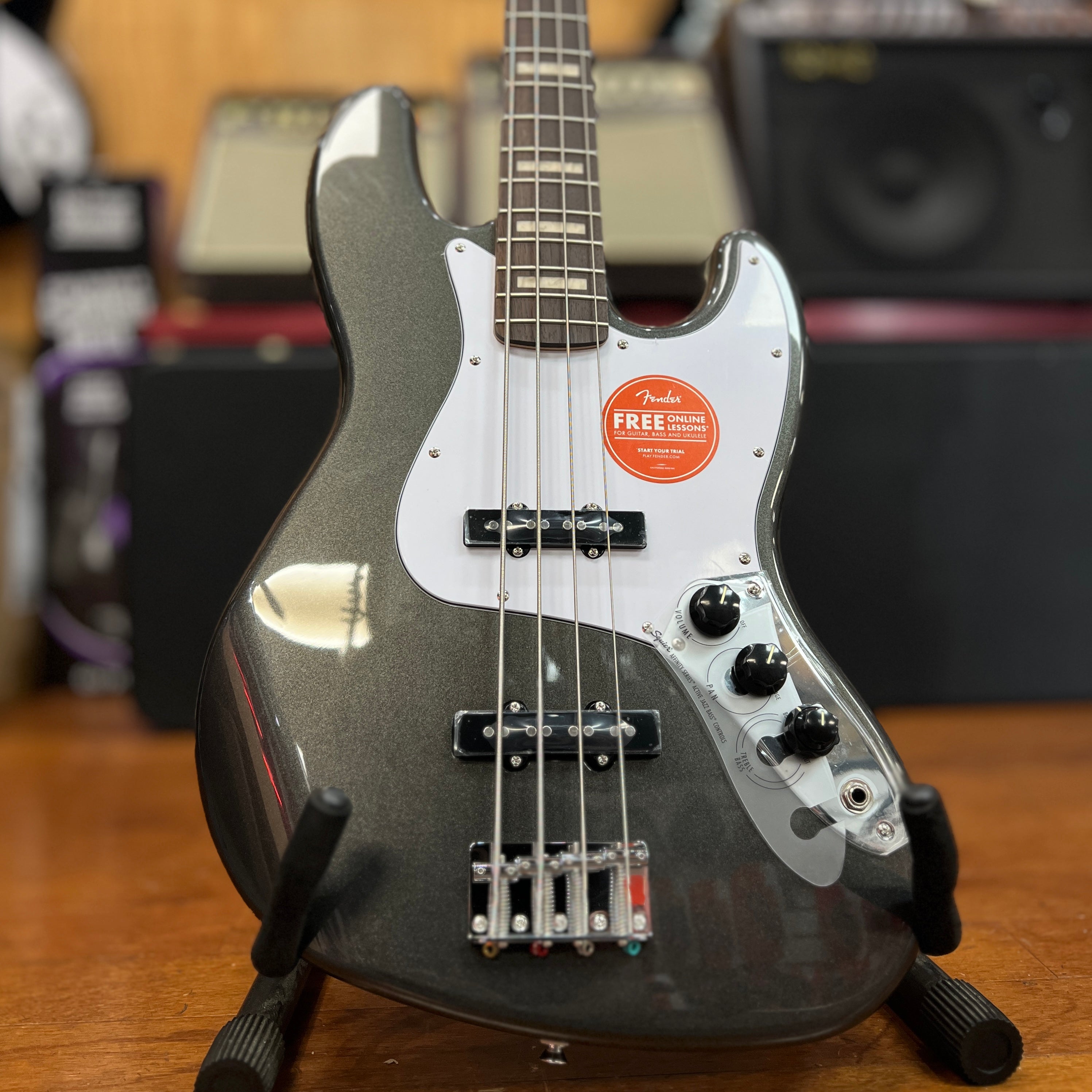 USED Squier Affinity Series Active Jazz Bass, Charcoal Frost
