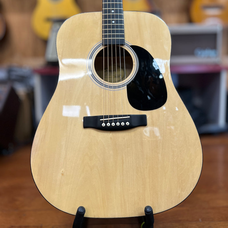 USED Squier Dreadnought Acoustic Guitar w/ Zippered Cover