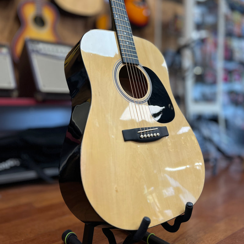 USED Squier Dreadnought Acoustic Guitar w/ Zippered Cover