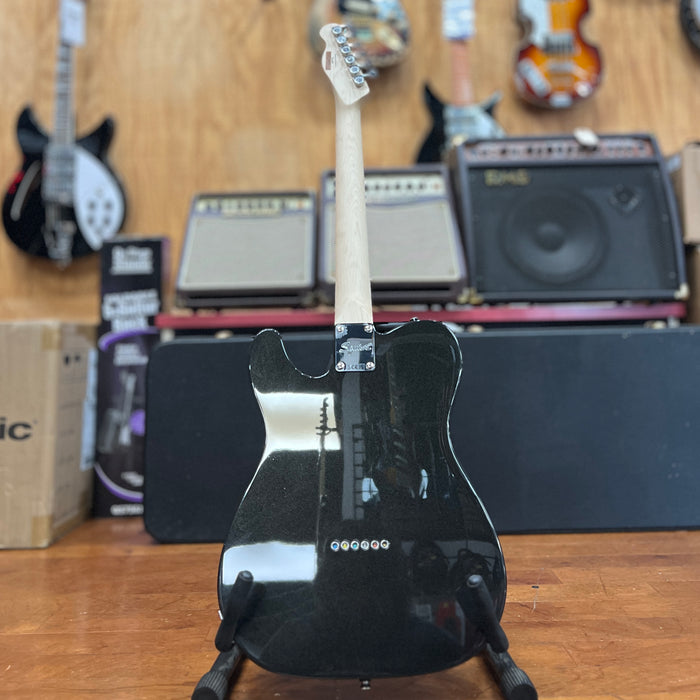 USED Squier FSR Affinity Series Telecaster Thinline Electric Guitar, Maple FB, Metallic Black