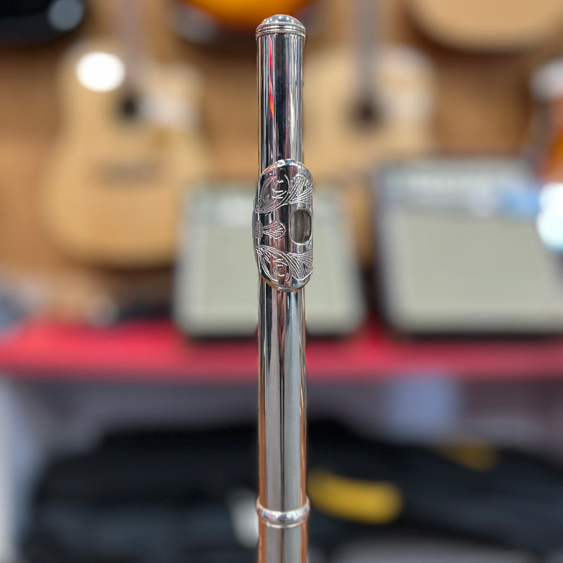 USED Strauss Milan Intermediate Silver Open-hole Flute Outfit, Low B