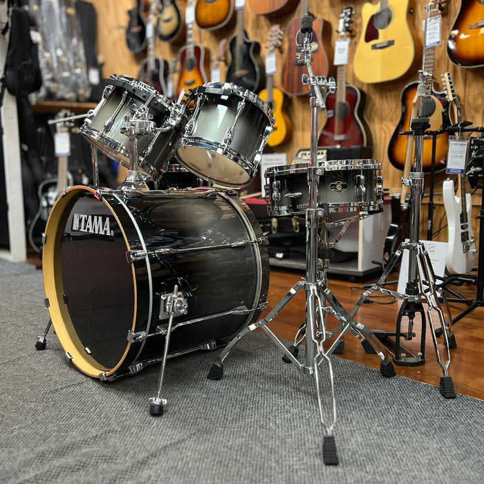USED Tama Superstar Custom 5-Piece Drum Set w/ Hardware, Titanium Fade