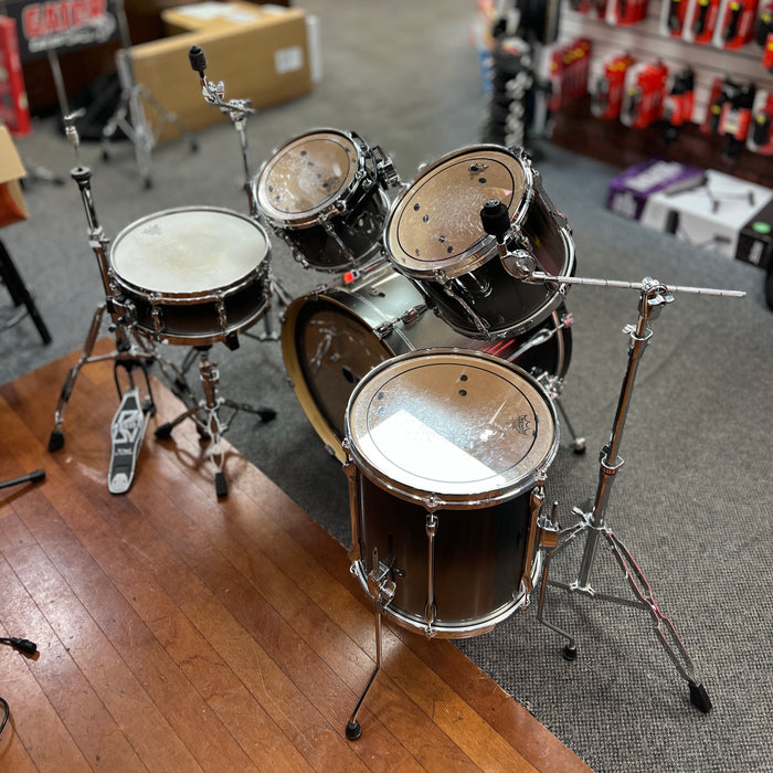 USED Tama Superstar Custom 5-Piece Drum Set w/ Hardware, Titanium Fade